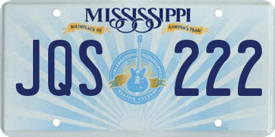MS license plate JQS222