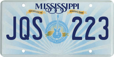 MS license plate JQS223