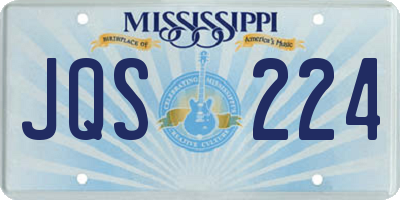 MS license plate JQS224