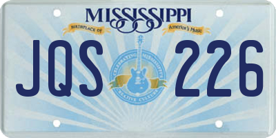 MS license plate JQS226