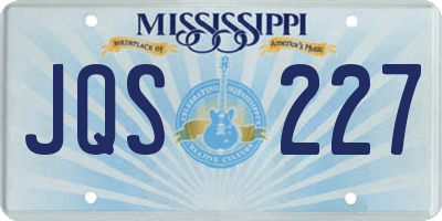 MS license plate JQS227