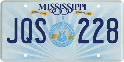 MS license plate JQS228