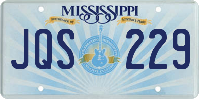 MS license plate JQS229