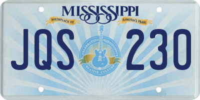 MS license plate JQS230