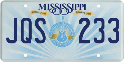 MS license plate JQS233
