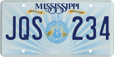 MS license plate JQS234