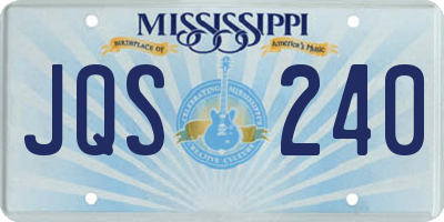 MS license plate JQS240