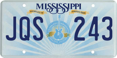 MS license plate JQS243
