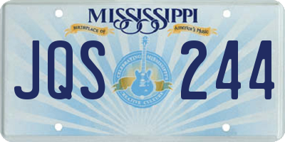 MS license plate JQS244
