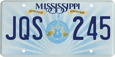 MS license plate JQS245