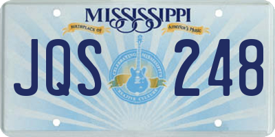 MS license plate JQS248