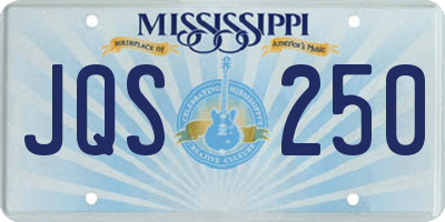 MS license plate JQS250