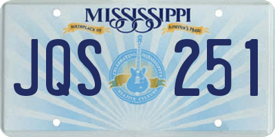 MS license plate JQS251