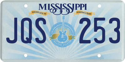MS license plate JQS253