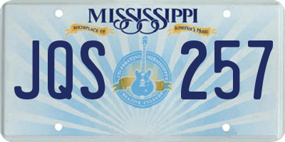 MS license plate JQS257