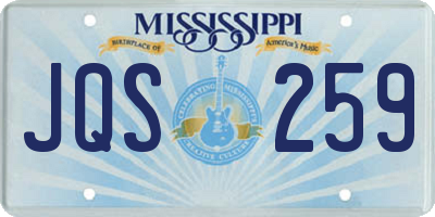 MS license plate JQS259