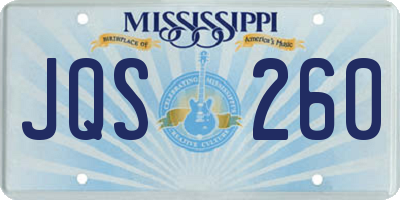 MS license plate JQS260
