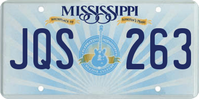 MS license plate JQS263