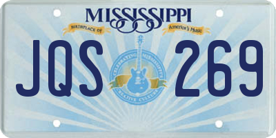 MS license plate JQS269