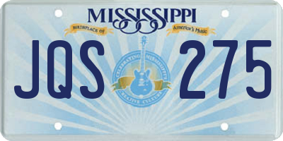 MS license plate JQS275