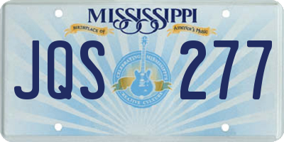 MS license plate JQS277