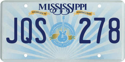 MS license plate JQS278