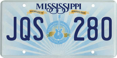 MS license plate JQS280