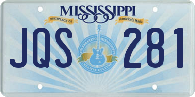 MS license plate JQS281