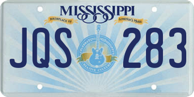 MS license plate JQS283