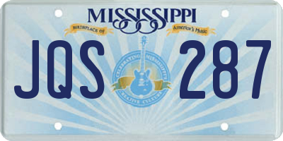 MS license plate JQS287