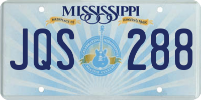 MS license plate JQS288