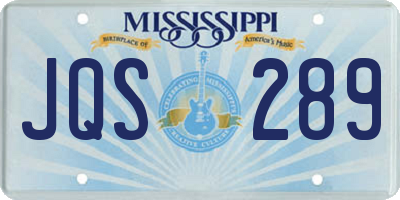 MS license plate JQS289