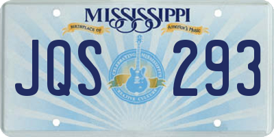 MS license plate JQS293