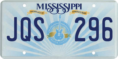 MS license plate JQS296