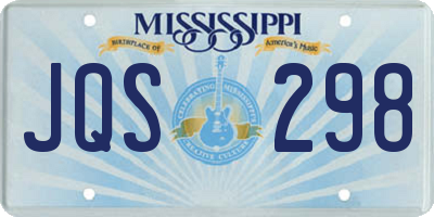 MS license plate JQS298