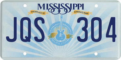 MS license plate JQS304