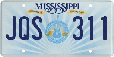 MS license plate JQS311