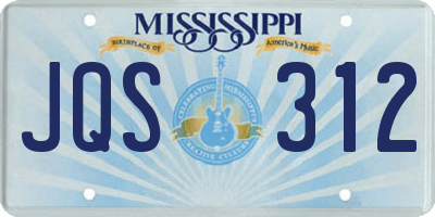 MS license plate JQS312