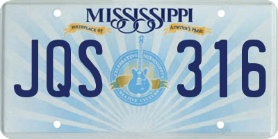 MS license plate JQS316