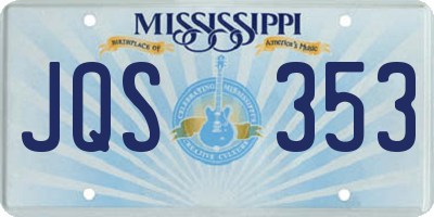MS license plate JQS353