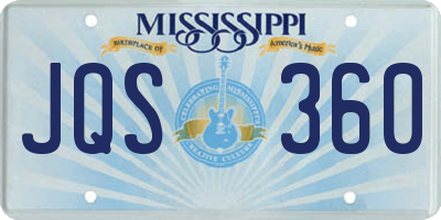 MS license plate JQS360