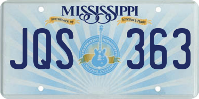 MS license plate JQS363