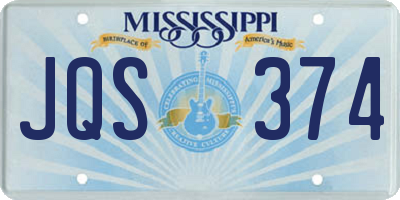 MS license plate JQS374