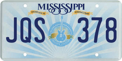 MS license plate JQS378