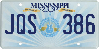 MS license plate JQS386