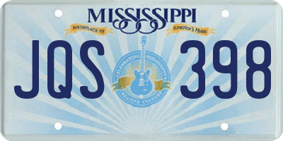 MS license plate JQS398