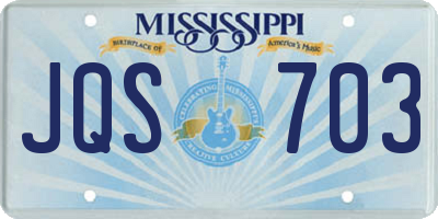 MS license plate JQS703