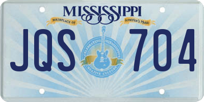 MS license plate JQS704