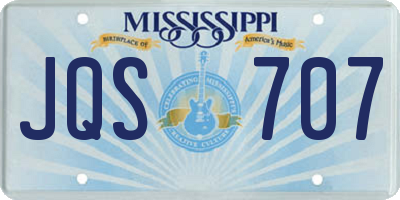 MS license plate JQS707
