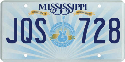 MS license plate JQS728